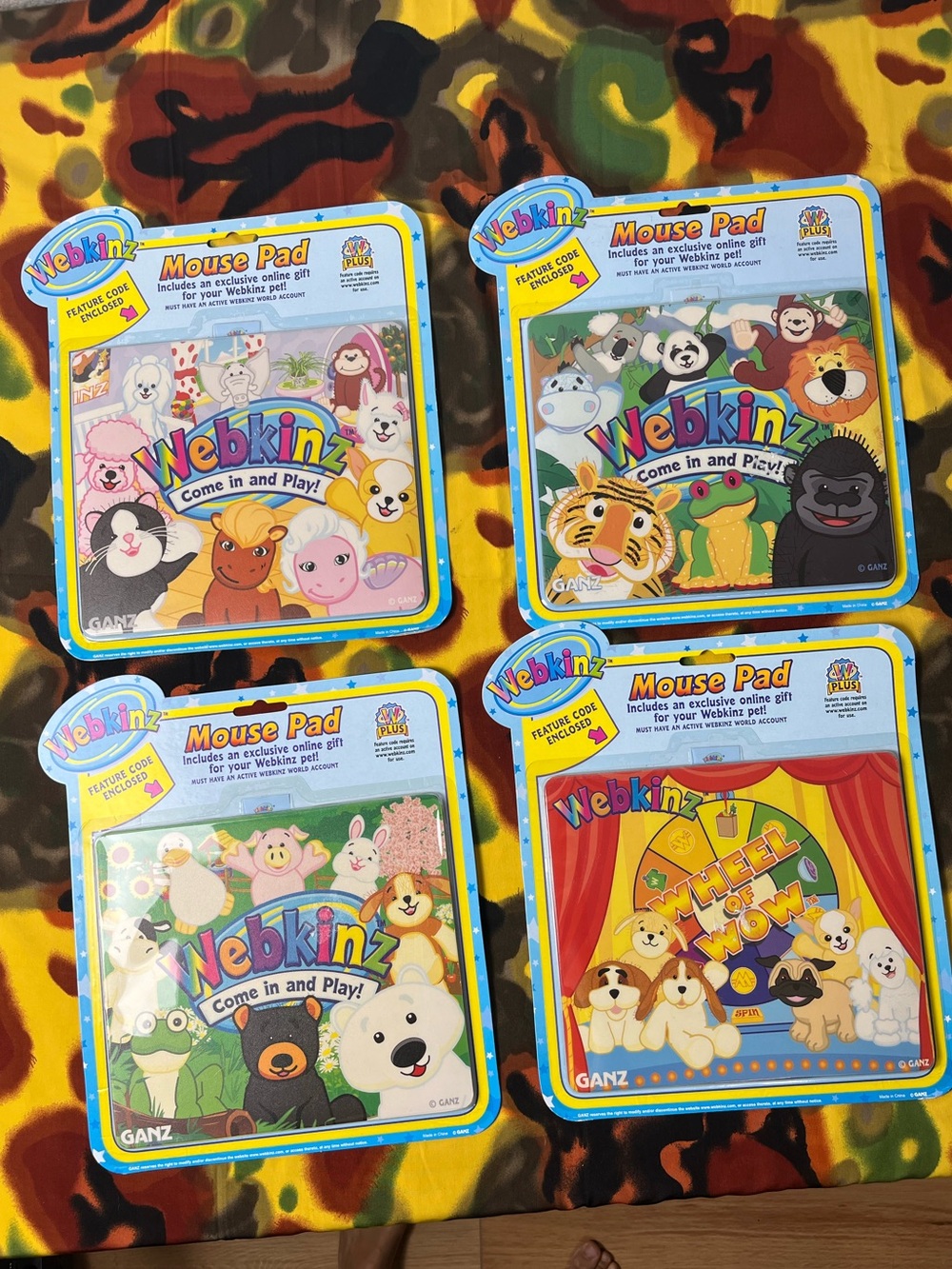 🖱️ Complete Set of Webkinz Mouse Pads (4 Styles) With Unused Online Codes🖱️
